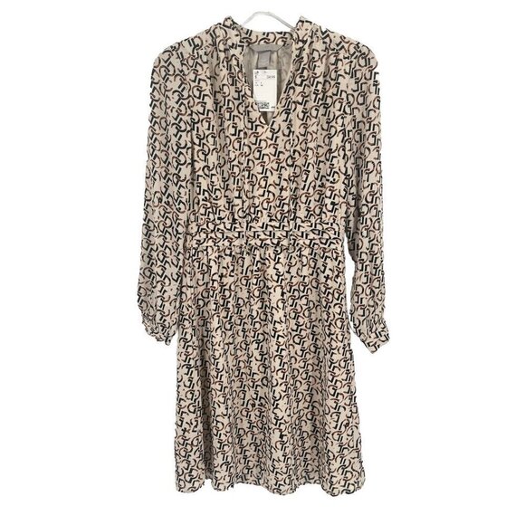 H&M Printed Shift Dress Long Sleeve Sz 4 NWT - Picture 1 of 6
